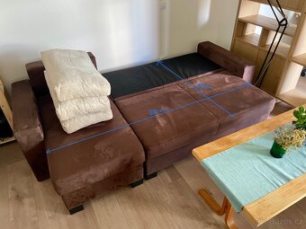 Rozkládací rohová sedačka hnědá 240×130 cm - 3