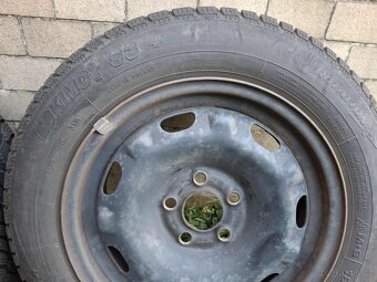plechové disky 6Jx14 H2, ET37, 5x100 se zim. pneu 185/60 R14 - 3