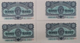 3koruny Československé 1953, 1961 UNC - 3
