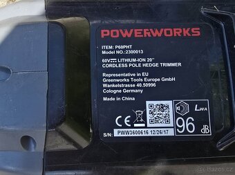 SADA AKU NŮŽEK NA PLOT POWERWORKS 60V/4Ah - 3