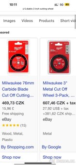 Milwaukee Diablo 3” Cut-Off Disc Nové kotouče na 3 Brusku - 3