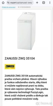 DOVOZ MOŽNÝ funkční pračka Zanussi na 6 kg prádla - 3