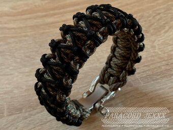 Paracord náramek (20 cm) gold - blue - black - 3