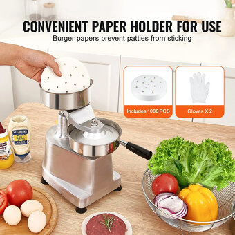 Komerční lis na hamburgery 100 mm - 3