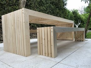 Skandinávský designový set stolu a laviček - 3