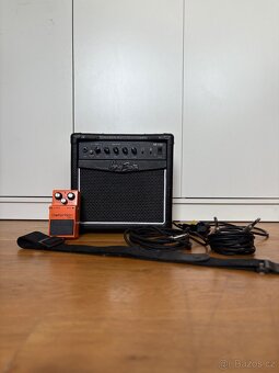 elektrická kytara +vybavení+ pedál BOSS DS-1Distortion - 3
