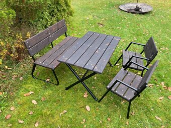 Zahradní set lavička stůl 2x židle - 3