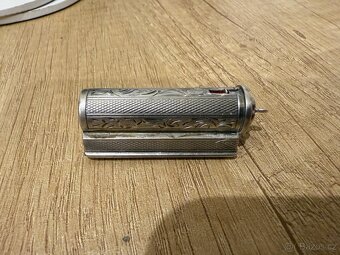 Starožitná stříbrná rtěnka se zrcátkem, punc - 3