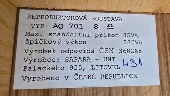 Acoustique Quality AQ 701 reprosoustavy výroba ČR - 3