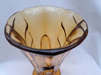 Váza art-deco ambrové sklo - 3