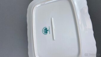 Máslenka s motivem husy, modrá linka, porcelán - 3