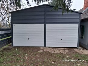 Plechové garáže-plechová garáž 6x8 sedlová střecha. - 3