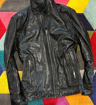 ANGELO LITRICO KOŽÁRNA-100% LEATHER BLACK PÁNSKÁ BUNDA XXL - 3