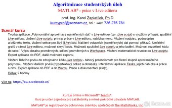 víkendové online kurzy: Algoritmizace studentských úloh - 3