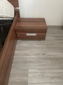 Postel 160x200 , švestka + 2 noční stolky - 3