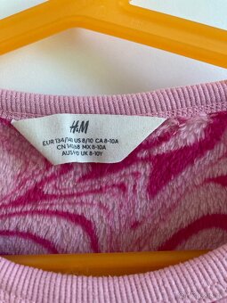 H&M růžová mikina chlupatka 134/140 cm dívčí - 3