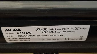 Kombinovaný sporák Mora K 152 AW - jako nový - 3