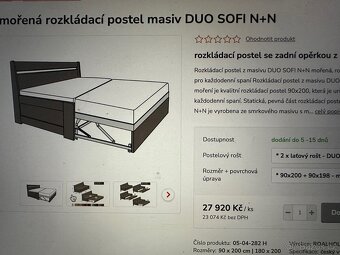 Rozkládací postel z masivu - 3