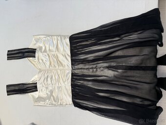 Plesové šaty, bílo-černé, velikost 38-40 - 3