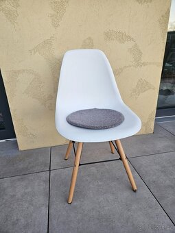 5x Jídelní židle bílá plastová - 3