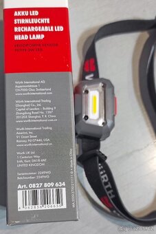 WURTH dobíjecí LED čelovka 200LM 5V 2W Nová Nepoužitá - 3