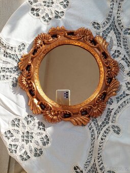 Krásné kulaté vintage zrcadlo. - 3