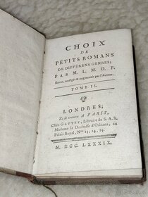 starožitná kniha z r.1789 Choix de Petits Romans - 3