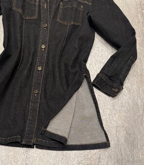 Dlouhý džínový kabátek s rozparky - Casual Woman - 3