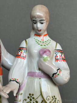 Porcelánová soška Zamilovaný pár 25.5 cm, Polonne USSR - 3