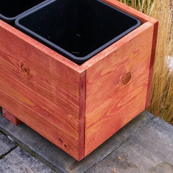 Dřevěné truhlíky na terasu - mahagon - 3