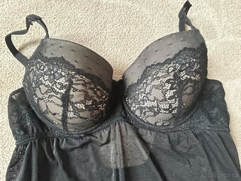 Podprsenka s košilkou 80D - černá - 3