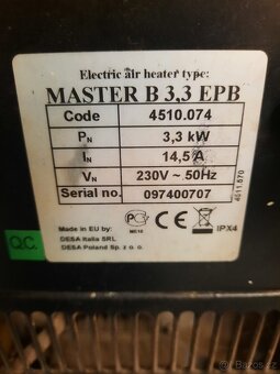 Elektrické topidlo Master 3,3kw - 3