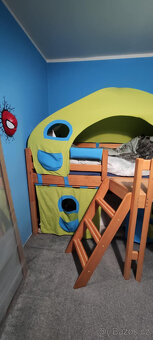 Domestav postel , dětský pokoj , pokojíček , zvýšené lůžko, - 3