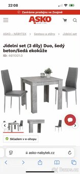 Jídelní stůl / barva šedý beton - 3