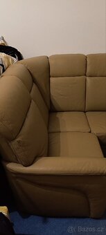 Rohová kožená sedačka - 3