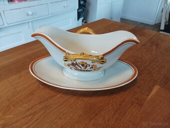 STAROŽITNÝ FAJÁNS ART DECO OMÁČNÍK CREIL ET MONTEREAU FRANCI - 3