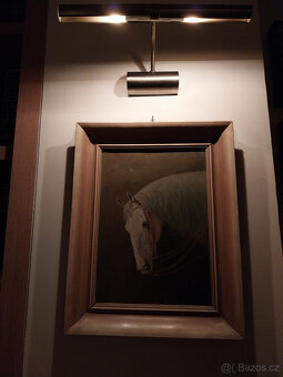 Olej na desce, hlava koně, 70tá léta - 3