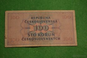 Stará bankovka 100 korun Československých - 3