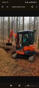 pujcovna-pronajem minibagru Kubota 2.4 tuny 3+ příslušen - 3