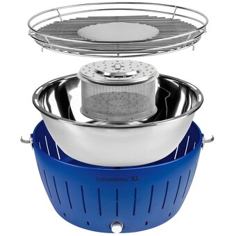 Gril na dřevěné uhlí Lotus Grill XL G435, tmavě modrá - 3