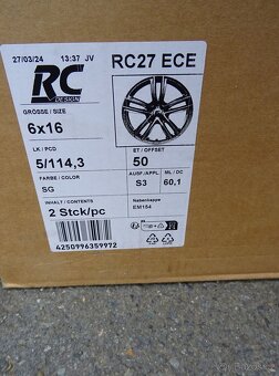Alu disky Suzuki, Toyota, 16", 5x114.3, ET 50 ,šíře 6J - 3