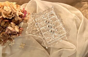 Křišťálová zavíratelná dóza i popelník Bohemia Crystal - 3