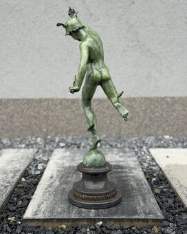 Bronzová socha Hermés Merkur luxusní soška římský boh štěstí - 3