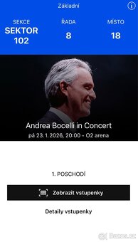 Top lístky na koncert Andrea Bocelli, O2 Aréna Praha - 3