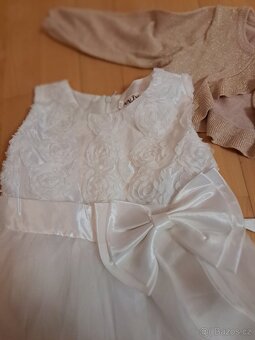 Šaty bílé pro družicku / na svatbu vel. 4-5 let - 3