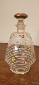 Skleněný malovaný džbán, karafy a skleničky - 3