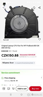 Ventilátor pro HP ProBook 650 G4, HP 650 G5 - 3