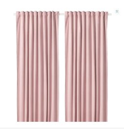NOVÉ sametové balvněné závěsy Ikea Sanela růžové 140 x 300cm - 3