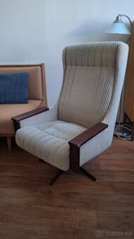 Křeslo ušák otočné retro 2ks - 3