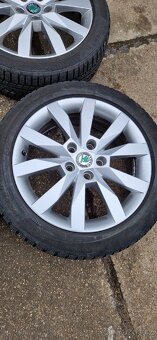 Alu kola 5x112 Škoda R17 pneu 205/50R17 continental zimní - 3